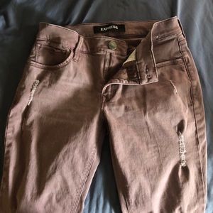 Express ankle jeans, ripped